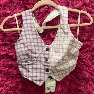 NWT Lavender white pink vest